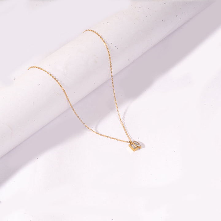 Golden White Stone Necklace | Salty