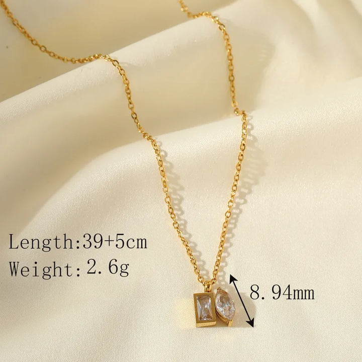 Golden White Stone Necklace