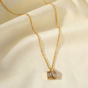 Golden White Stone Necklace