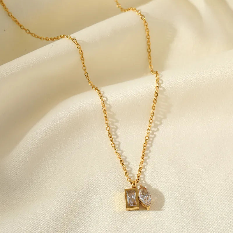 Golden White Stone Necklace