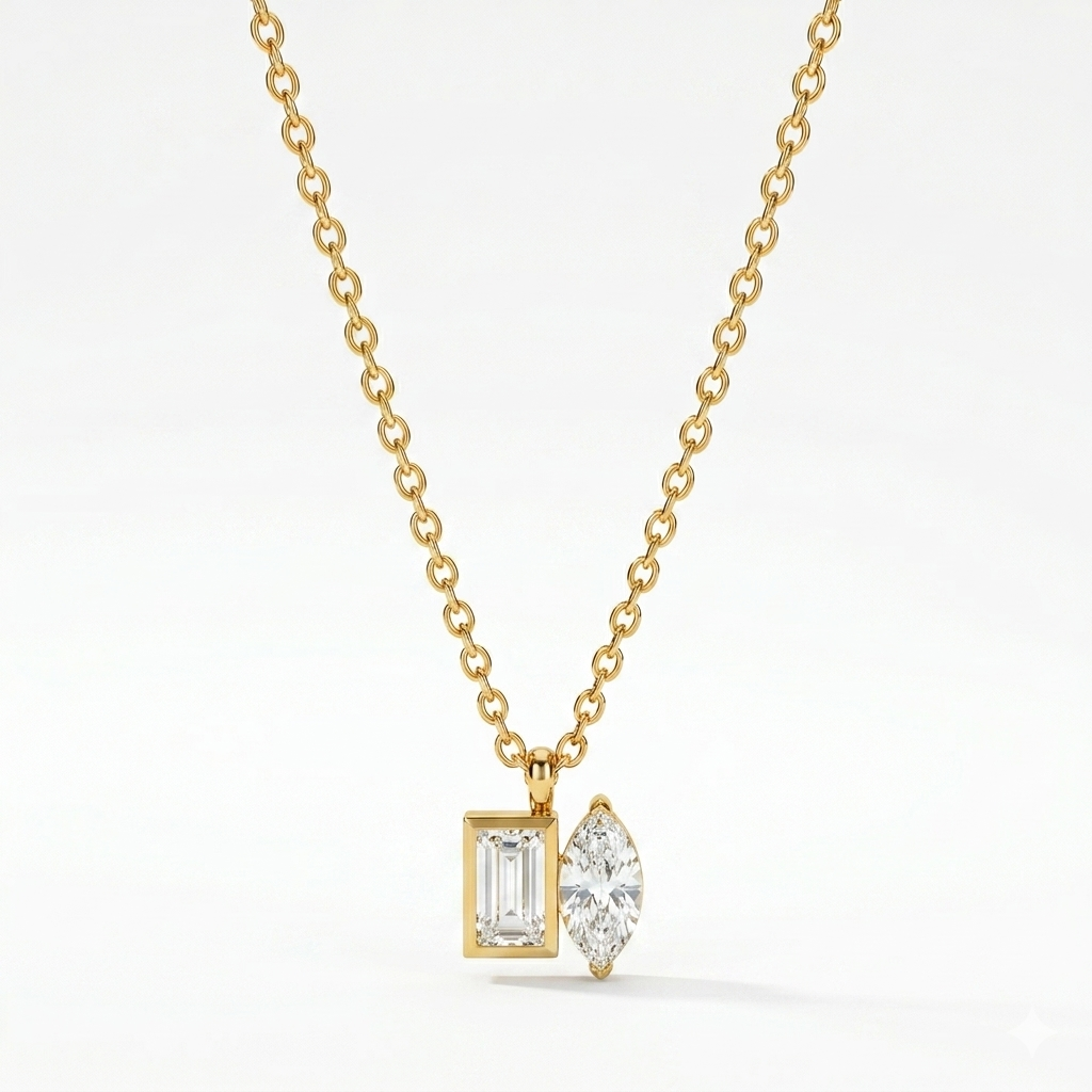 Golden White Stone Necklace