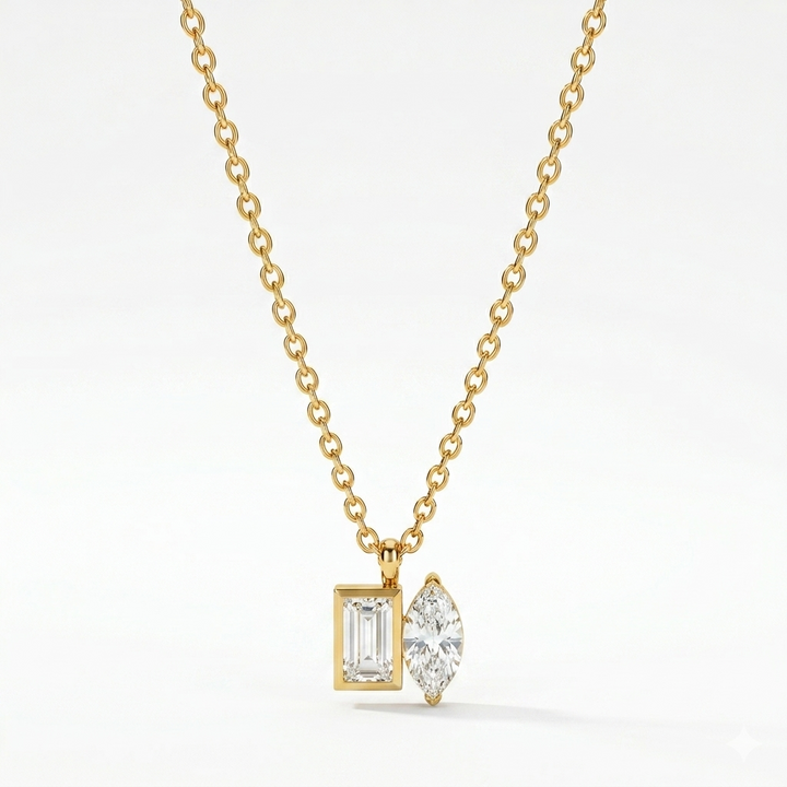 Golden White Stone Necklace