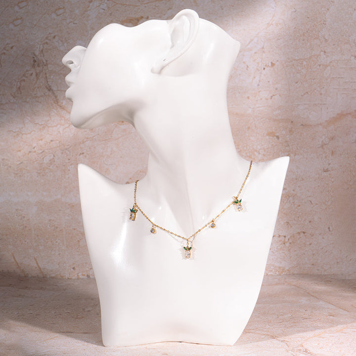 Golden Pineapple Charm Necklace | Salty