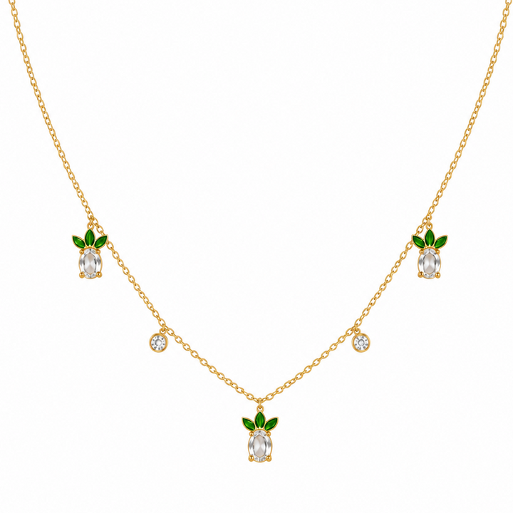 Golden Pineapple Charm Necklace | Salty