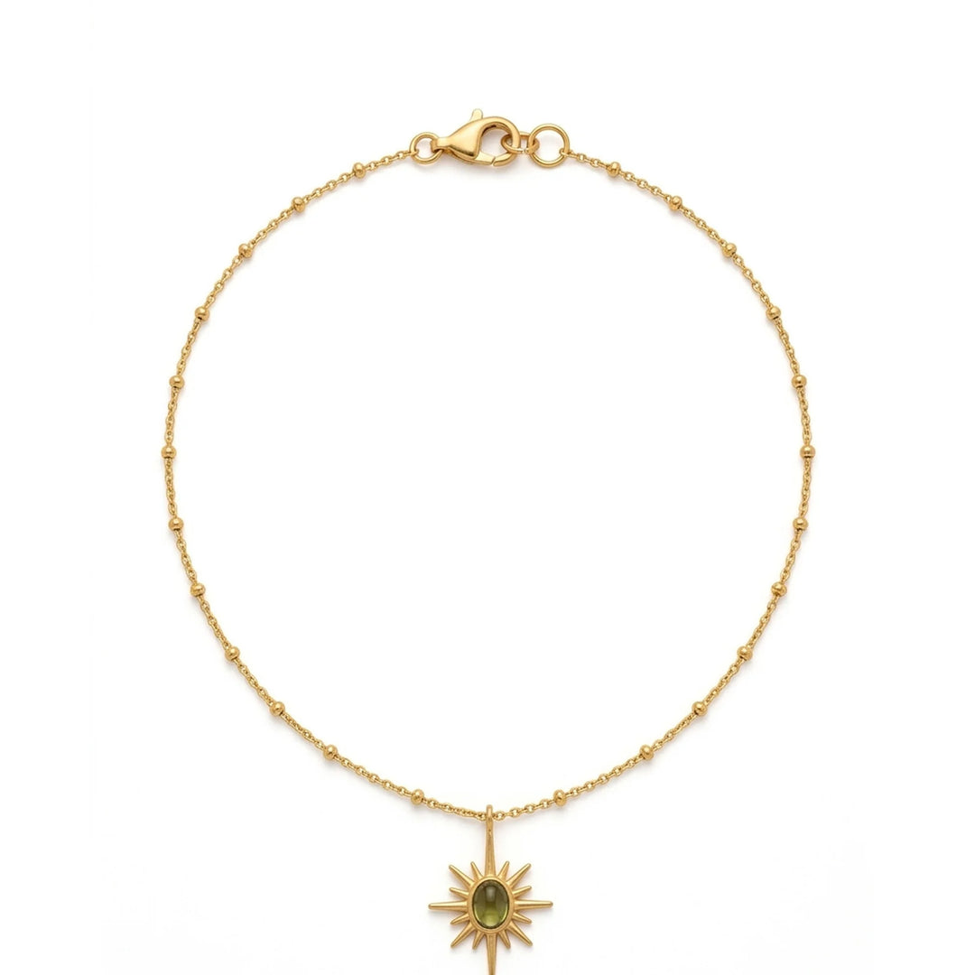 Golden Sunburst Necklace - Green