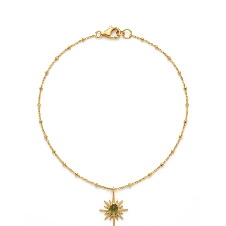 Golden Sunburst Necklace - Green