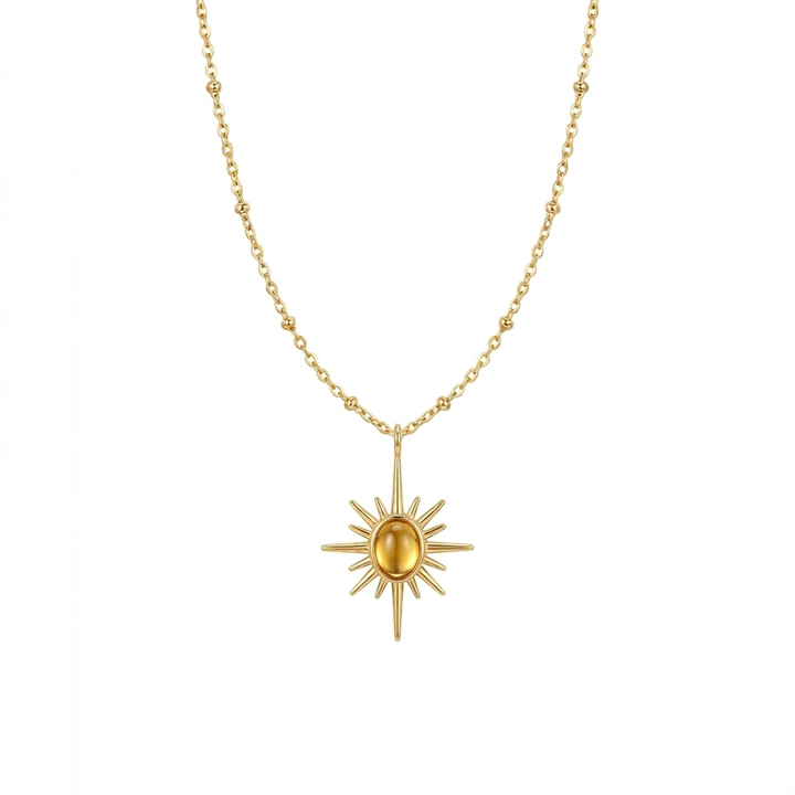 Golden Sunburst Necklace - Yellow
