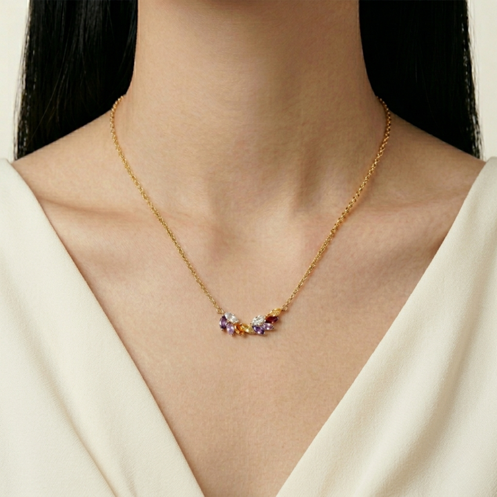 Multicolor Swan Wings Glow Necklace
