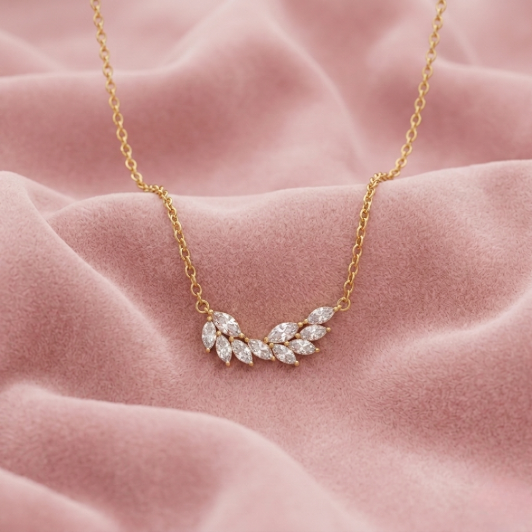 White Swan Wings Glow Necklace