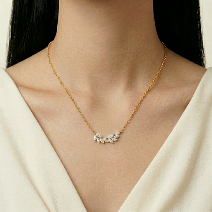 White Swan Wings Glow Necklace