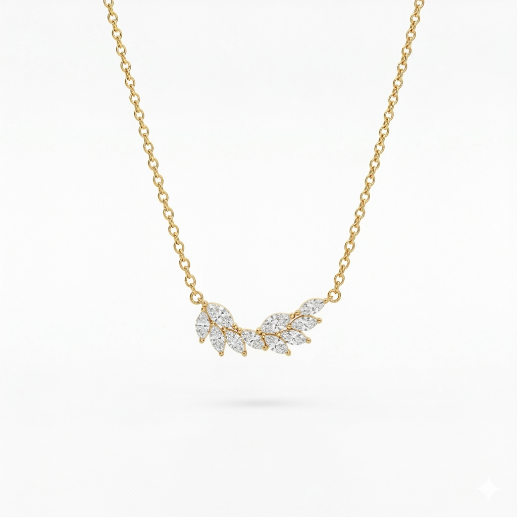 White Swan Wings Glow Necklace