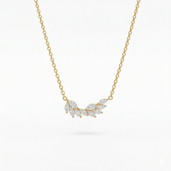 White Swan Wings Glow Necklace