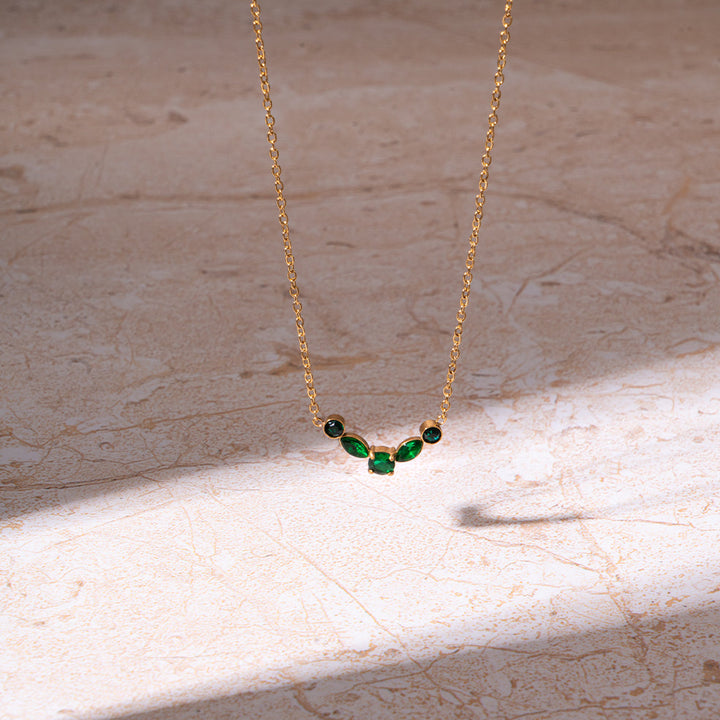 Golden Emerald Loop Necklace | Salty