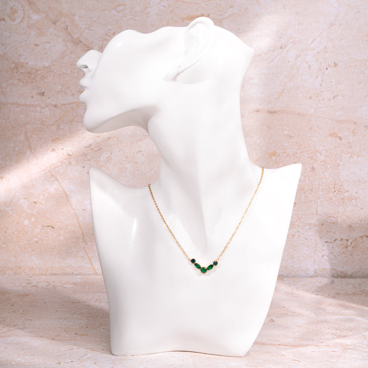 Golden Emerald Loop Necklace | Salty