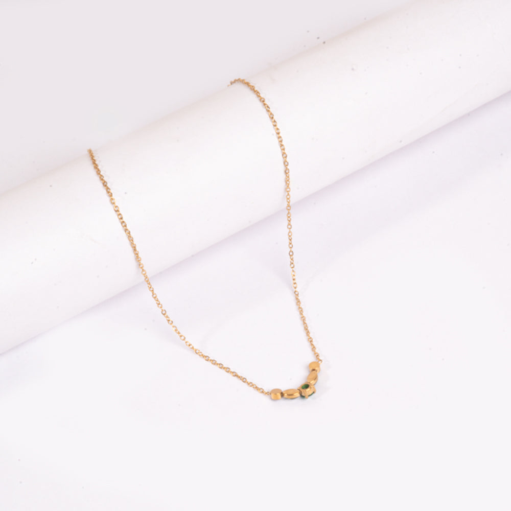 Golden Emerald Loop Necklace | Salty