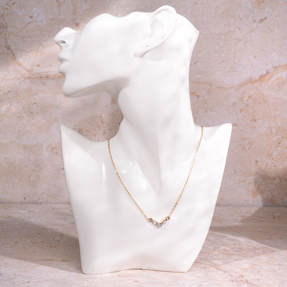 Golden White Loop Necklace | Salty