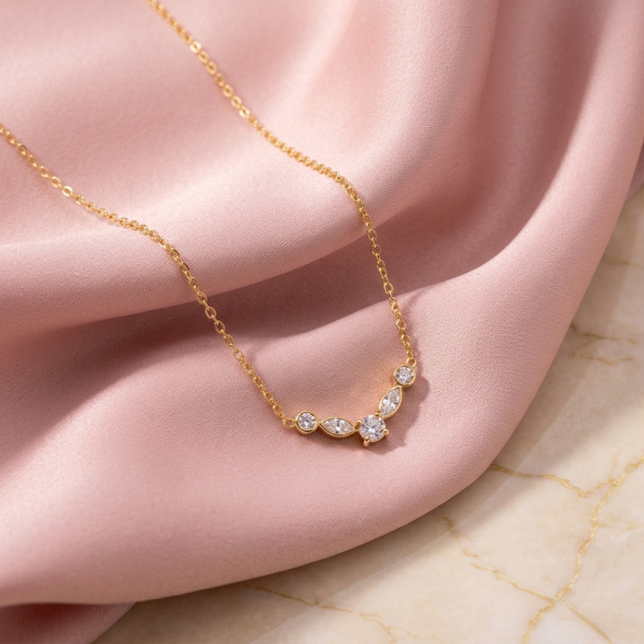 Golden White Loop Necklace