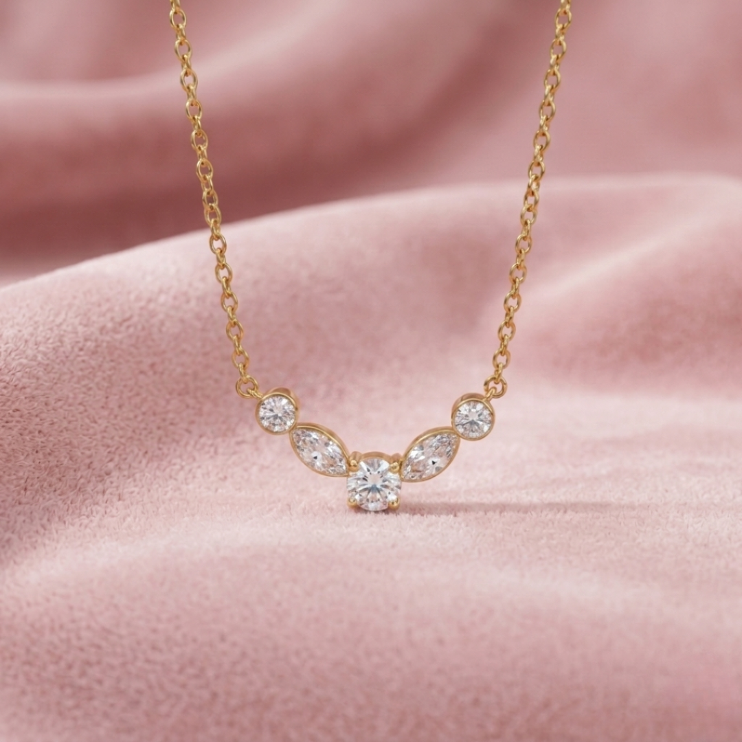 Golden White Loop Necklace