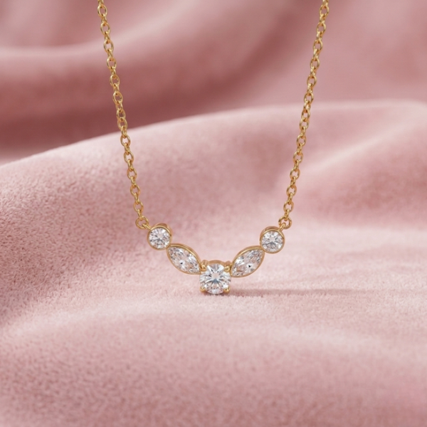 Golden White Loop Necklace