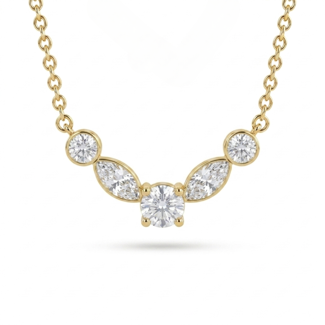 Golden White Loop Necklace