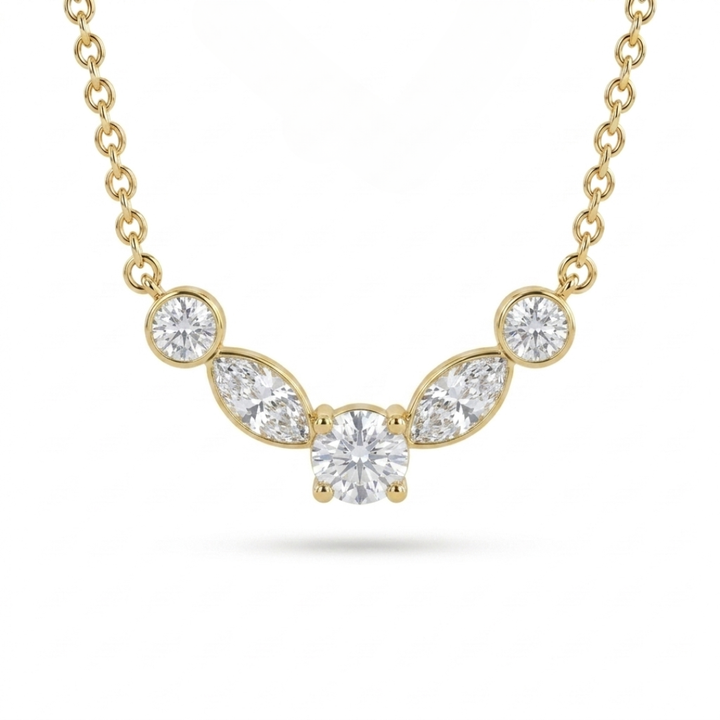 Golden White Loop Necklace