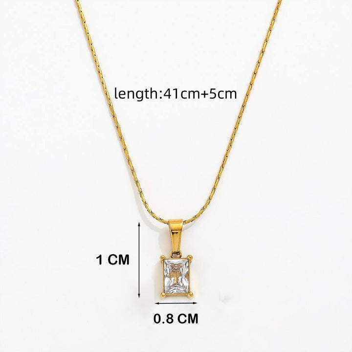 White Square locket With Golden Chain Necklace