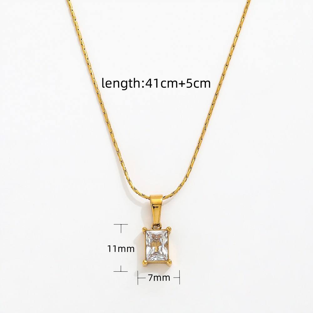 White Square locket With Golden Chain Necklace