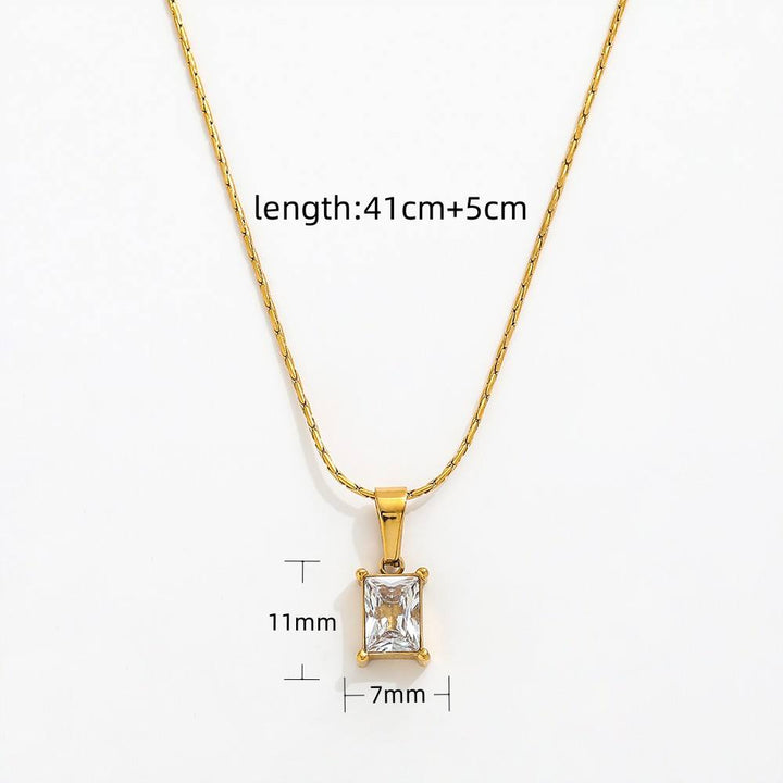 White Square locket With Golden Chain Necklace
