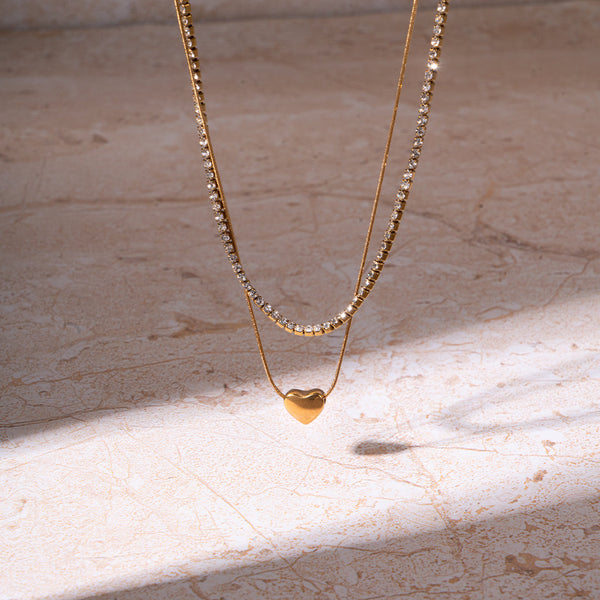 Golden Heart Layered Necklace