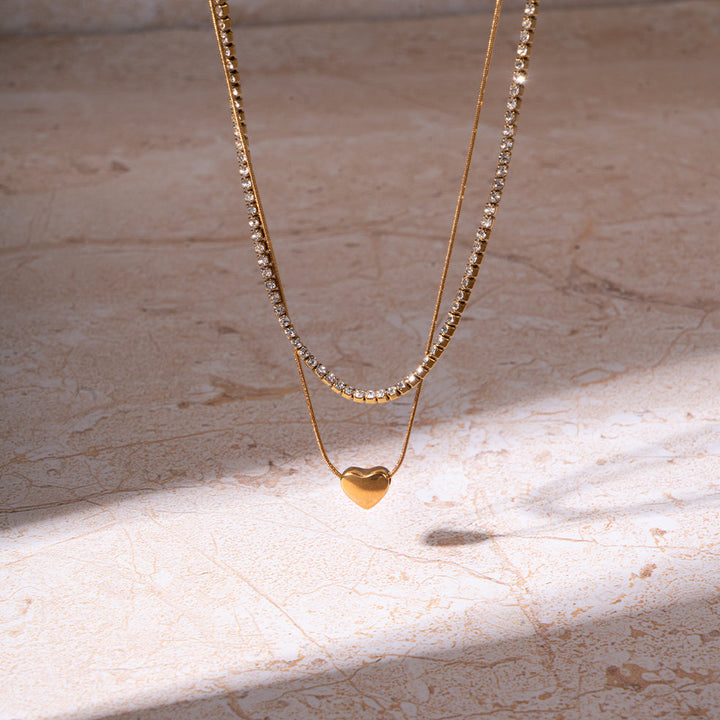 Golden Heart Layered Necklace | Salty