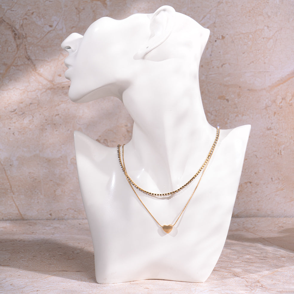 Golden Heart Layered Necklace | Salty