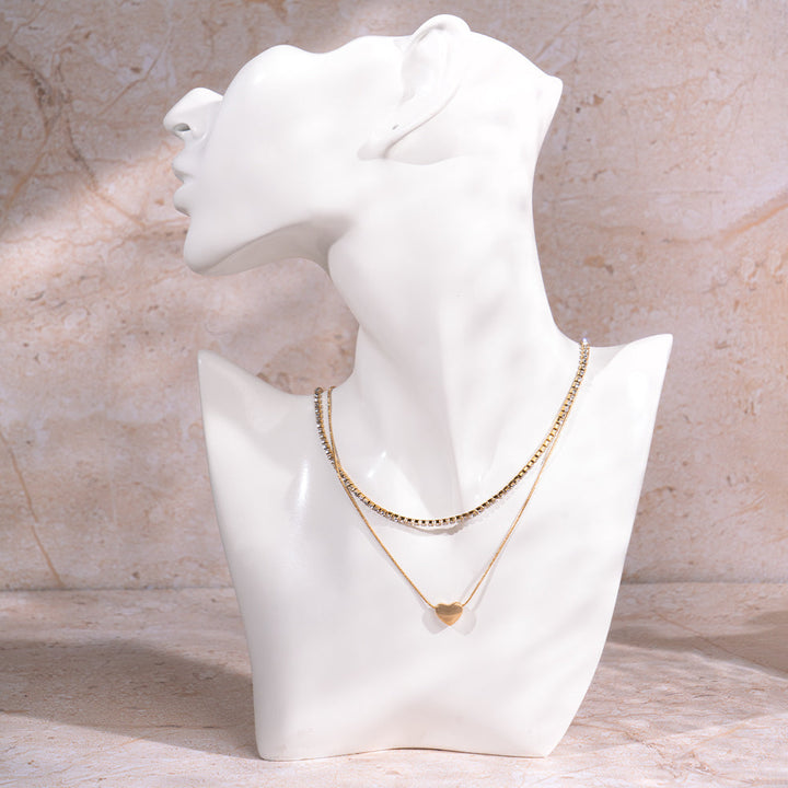 Golden Heart Layered Necklace | Salty