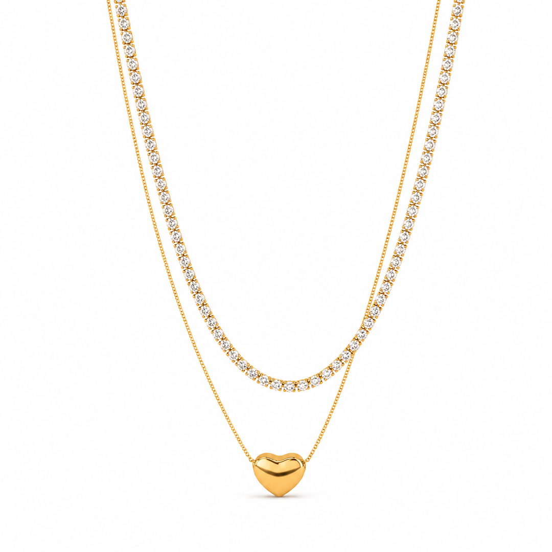 Golden Heart Layered Necklace