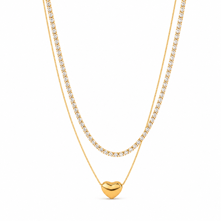 Golden Heart Layered Necklace