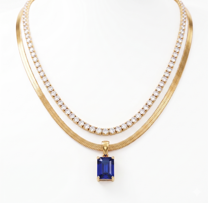 Sapphire Layered Necklace