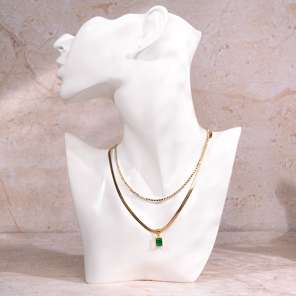 Emerald Layered Necklace | Salty