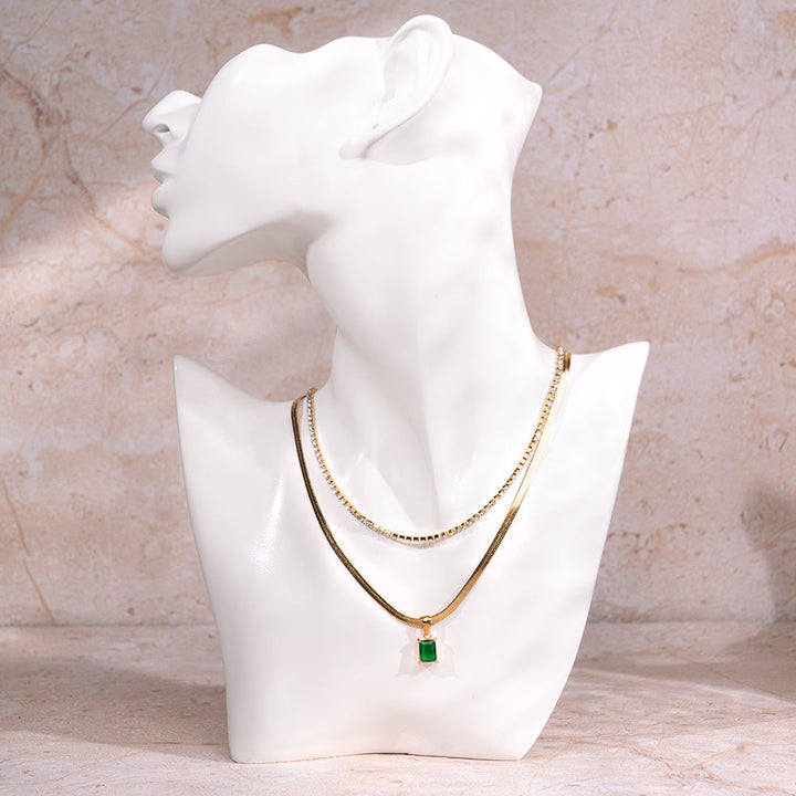 Emerald Layered Necklace | Salty