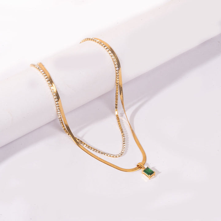 Emerald Layered Necklace | Salty