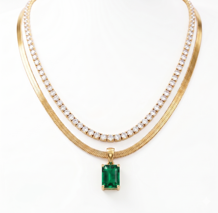 Emerald Layered Necklace