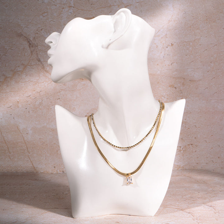 Crystal Layered Necklace | Salty