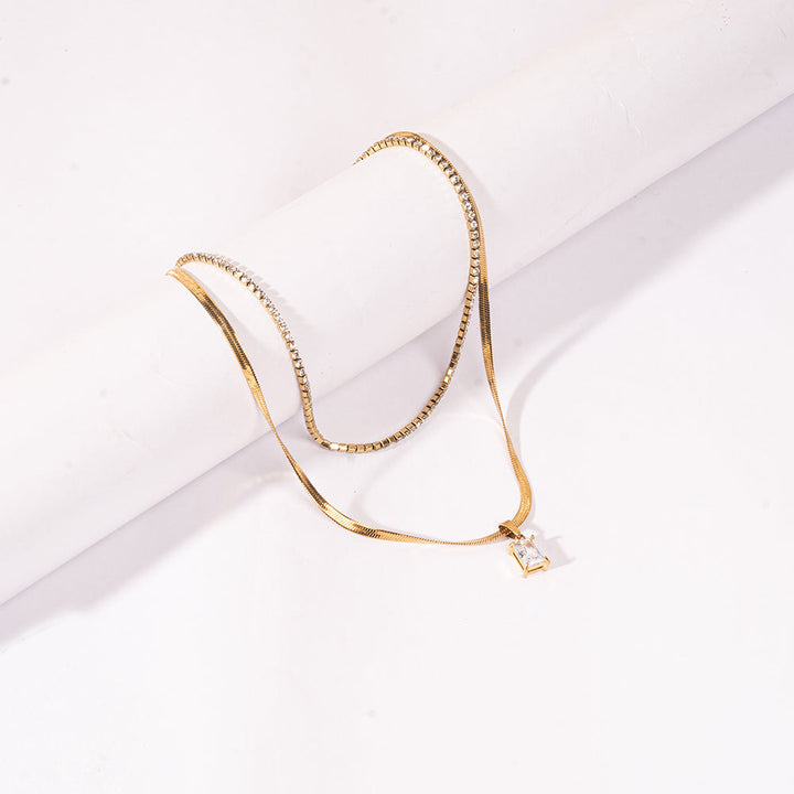 Crystal Layered Necklace | Salty