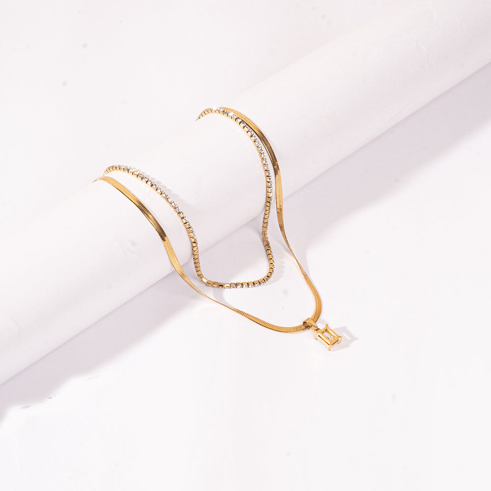 Crystal Layered Necklace | Salty