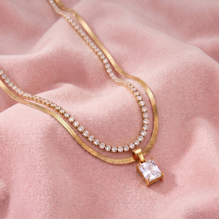 Crystal Layered Necklace