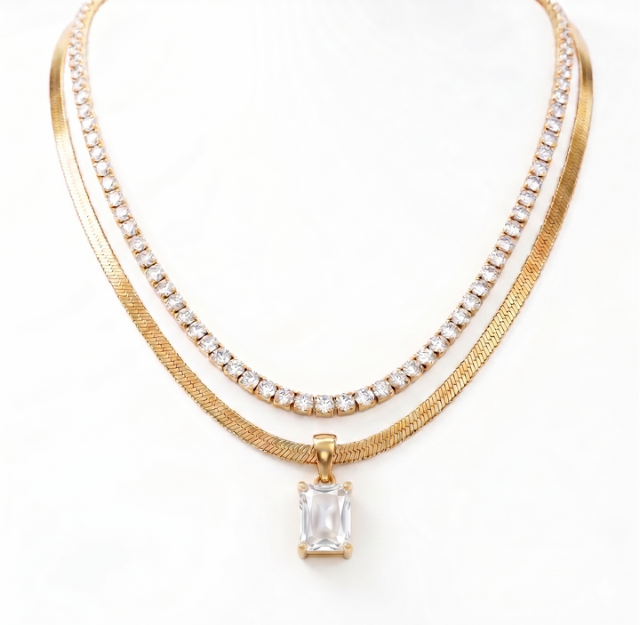 Crystal Layered Necklace