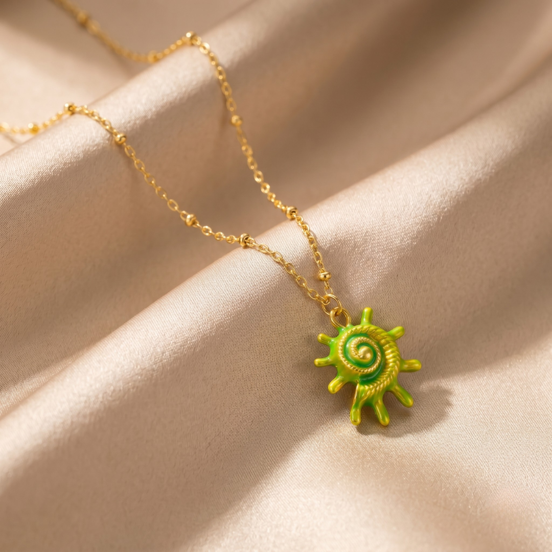 Lime Spiral Necklace