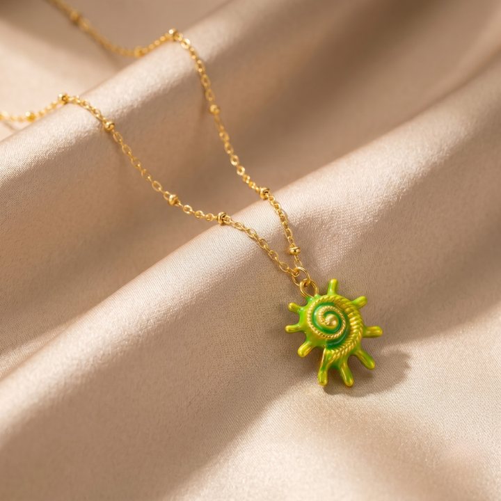 Lime Spiral Necklace