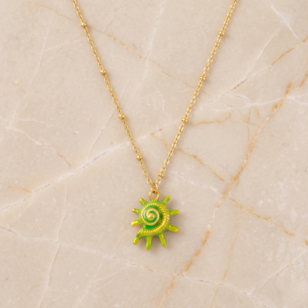 Lime Spiral Necklace