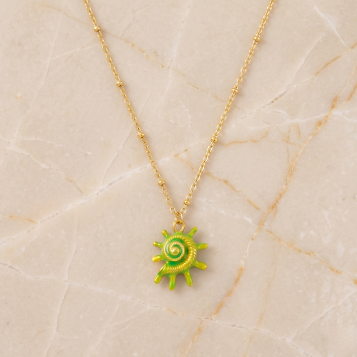 Lime Spiral Necklace
