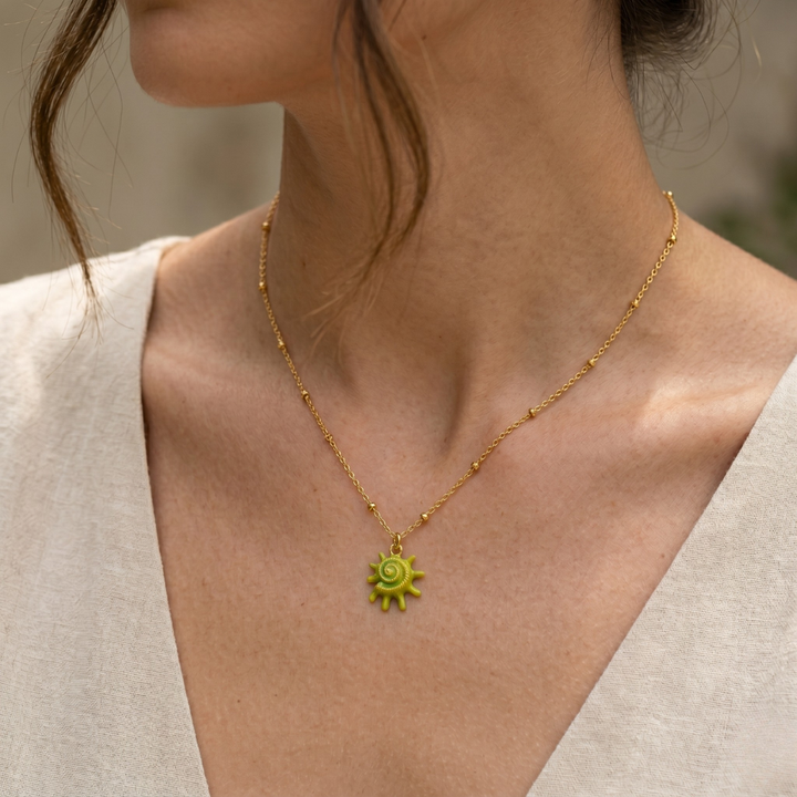 Lime Spiral Necklace