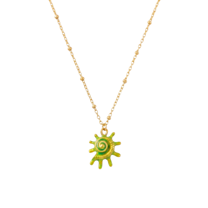 Lime Spiral Necklace